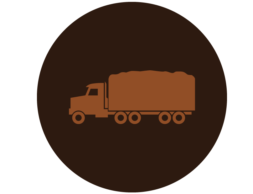 Illustration of a truck with mulch